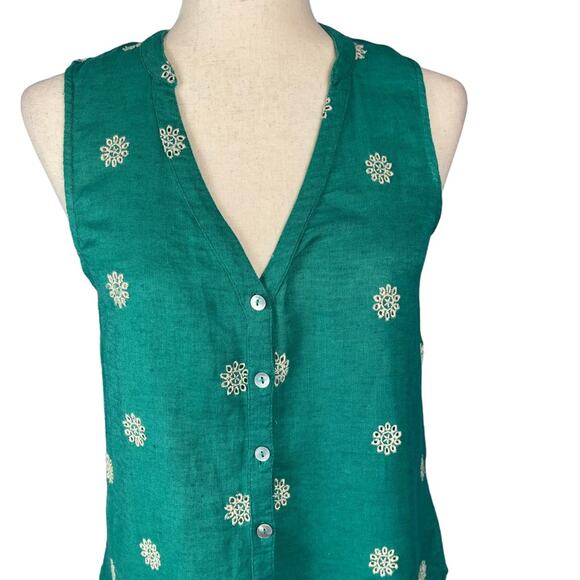 Anthropologie Maeve Pippa Embroidered Swing Dress Green Small - Picture 4 of 13